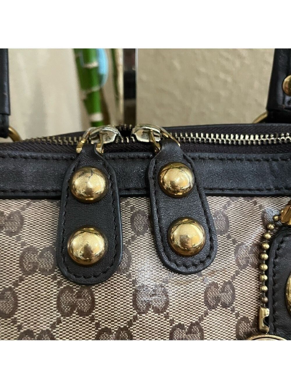 GUCCI CRYSTAL MONOGRAM ZIPPERED TOTE - Picture 5 of 15